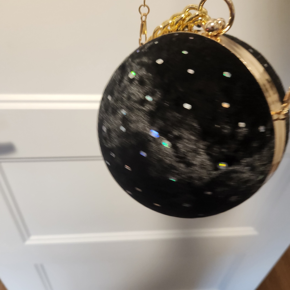 SHEIN Black and Gold Mini Bag with Sparkle Accents - Picture 3 of 8